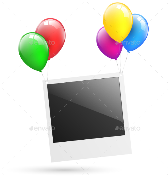 GraphicRiver Festive Photo Frame Hang on Balloons 10581989 GraphicRiver Festive Photo Frame Hang on Balloons 10581989