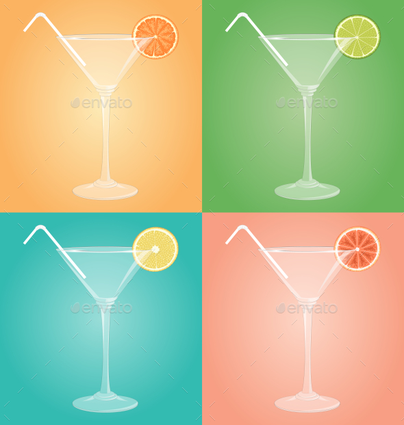 GraphicRiver Empty Martini Glasses with Citrus 10582068 GraphicRiver Empty Martini Glasses with Citrus 10582068
