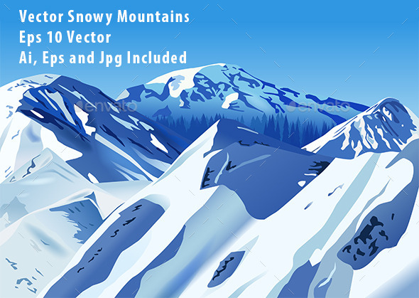 GraphicRiver Snowy Mountains 10582385 GraphicRiver Snowy Mountains 10582385