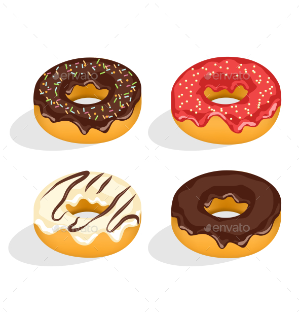 GraphicRiver Four Donuts with Glaze 10582530 GraphicRiver Four Donuts with Glaze 10582530