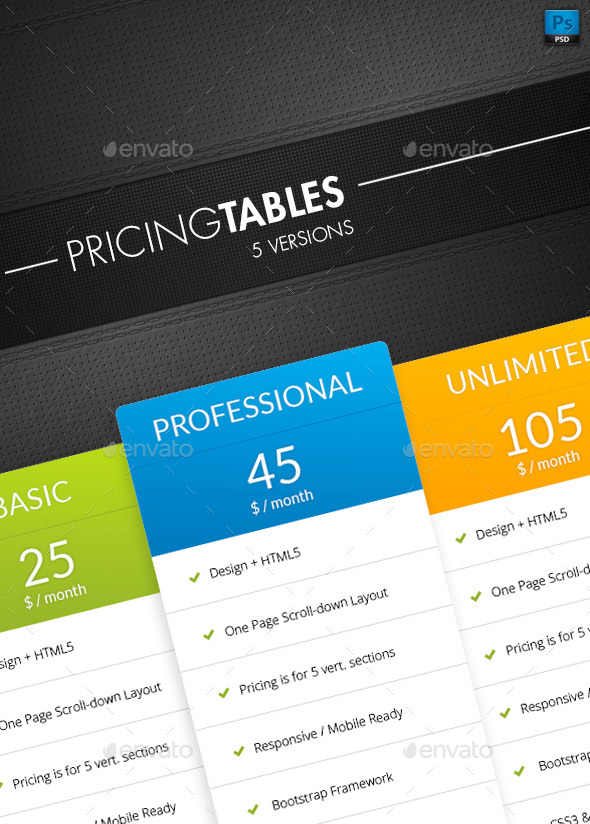 GraphicRiver Pricing Table 10582838 GraphicRiver Pricing Table 10582838