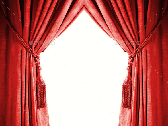 Luxury curtain with a copy-space in the middle (Misc) Photo Download