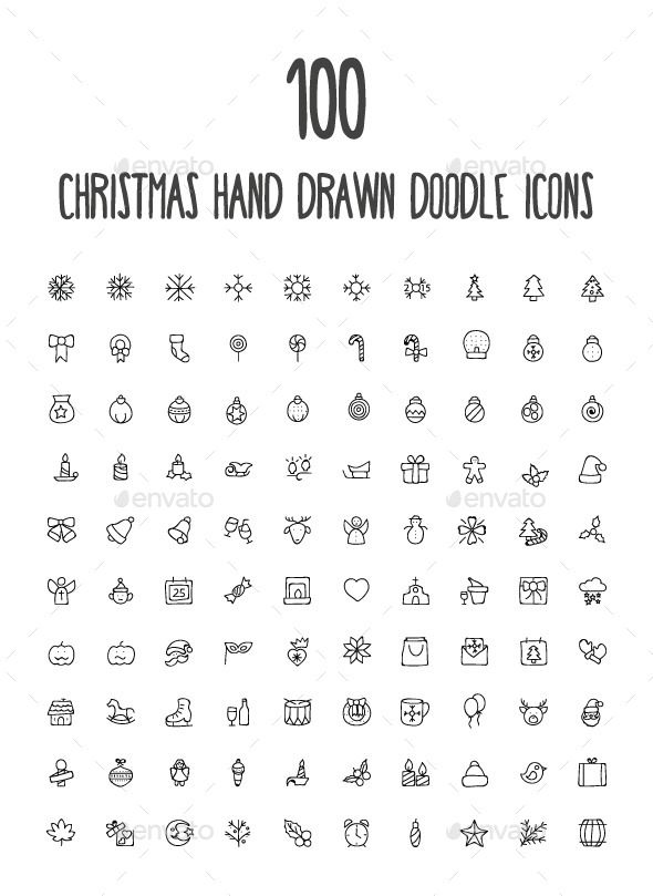 GraphicRiver 100 Christmas Hand Drawn Icons 10583718 GraphicRiver 100 Christmas Hand Drawn Icons 10583718