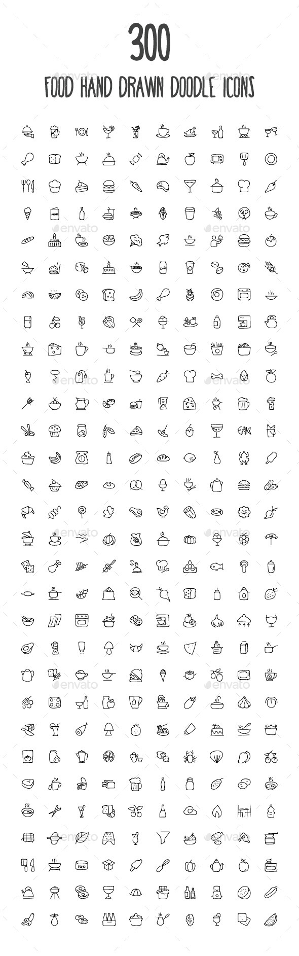 GraphicRiver 300 Food Hand Drawn Doodle Icons 10583967 GraphicRiver 300 Food Hand Drawn Doodle Icons 10583967