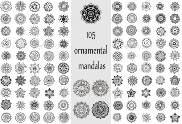 GraphicRiver Ornament Round Set with Mandalas 10588014 GraphicRiver Ornament Round Set with Mandalas 10588014