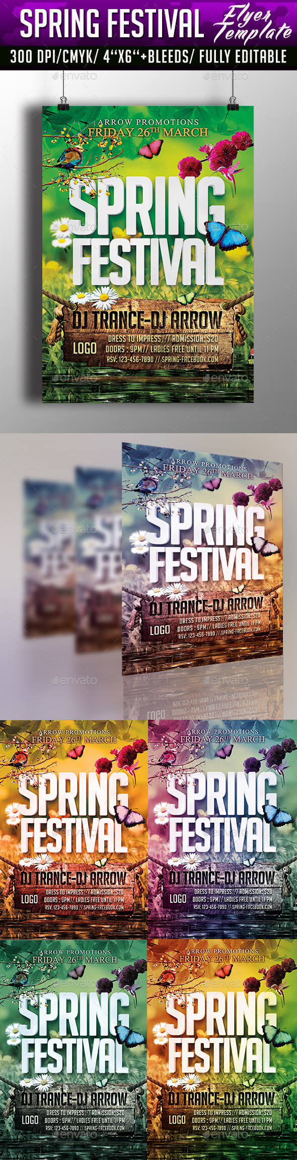 Spring Festival Flyer Template (Clubs & Parties)