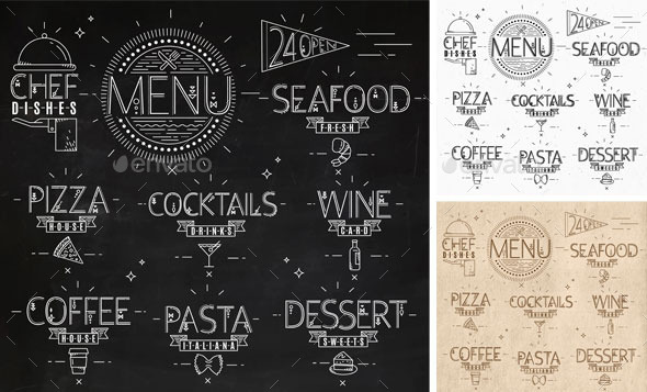 GraphicRiver Menu in Vintage Style 10589737 GraphicRiver Menu in Vintage Style 10589737