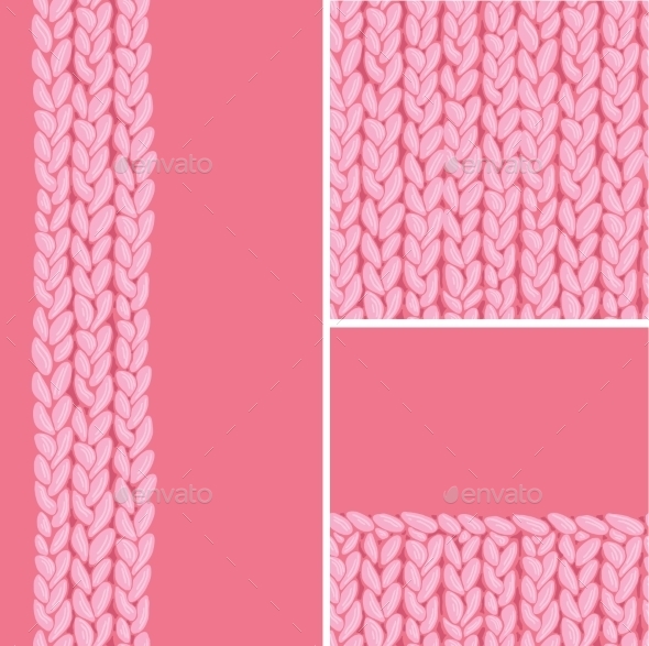GraphicRiver Pink Set of Three Knit Textile Seamless Patterns 10590910 GraphicRiver Pink Set of Three Knit Textile Seamless Patterns 10590910