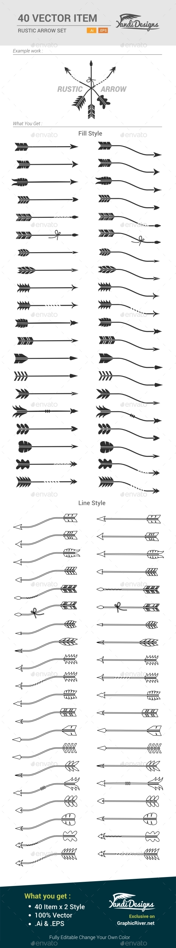 GraphicRiver Rustic Arrow Set 10591105 GraphicRiver Rustic Arrow Set 10591105