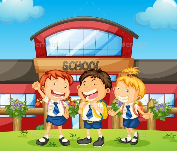 GraphicRiver Three Happy Students 10591911 GraphicRiver Three Happy Students 10591911