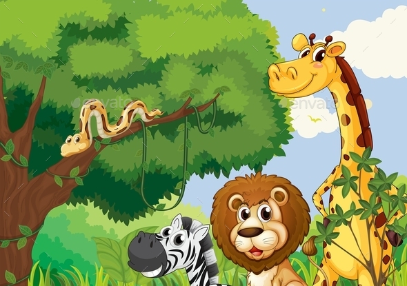 GraphicRiver Forest of Wild Animals 10591955 GraphicRiver Forest of Wild Animals 10591955