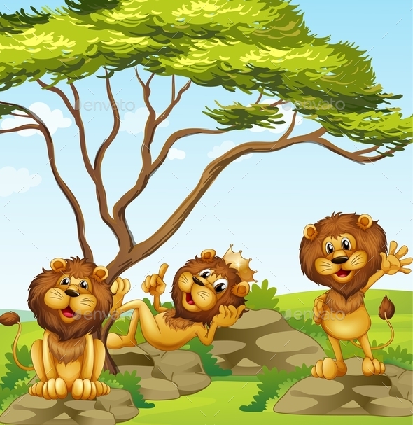 GraphicRiver Group of Lions 10591967 GraphicRiver Group of Lions 10591967