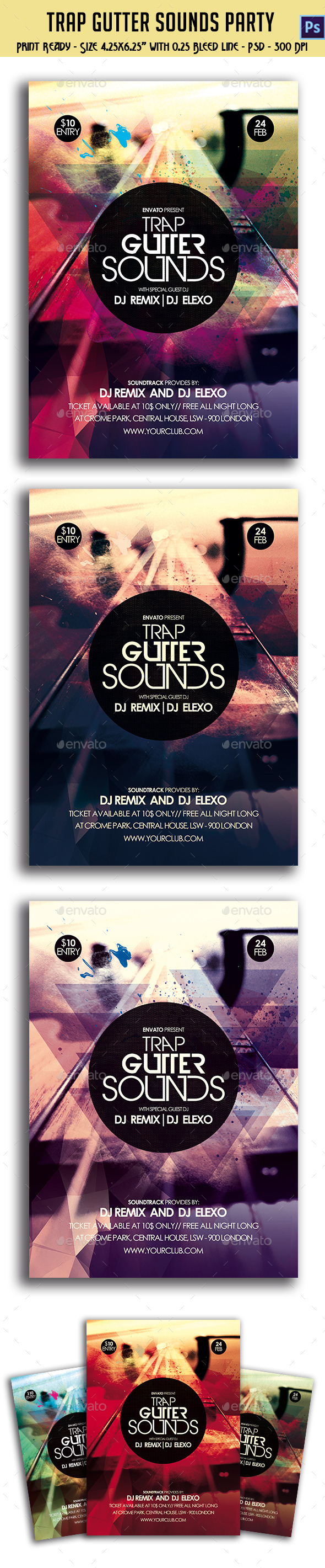 GraphicRiver Trap Gutter Sounds Party Flyer 10592173 GraphicRiver Trap Gutter Sounds Party Flyer 10592173