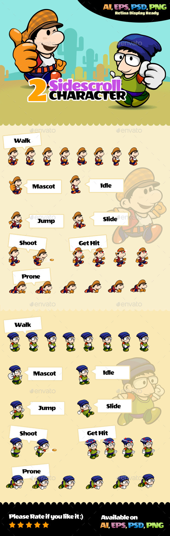 GraphicRiver 2 Side Scroll Character 10593477 GraphicRiver 2 Side Scroll Character 10593477