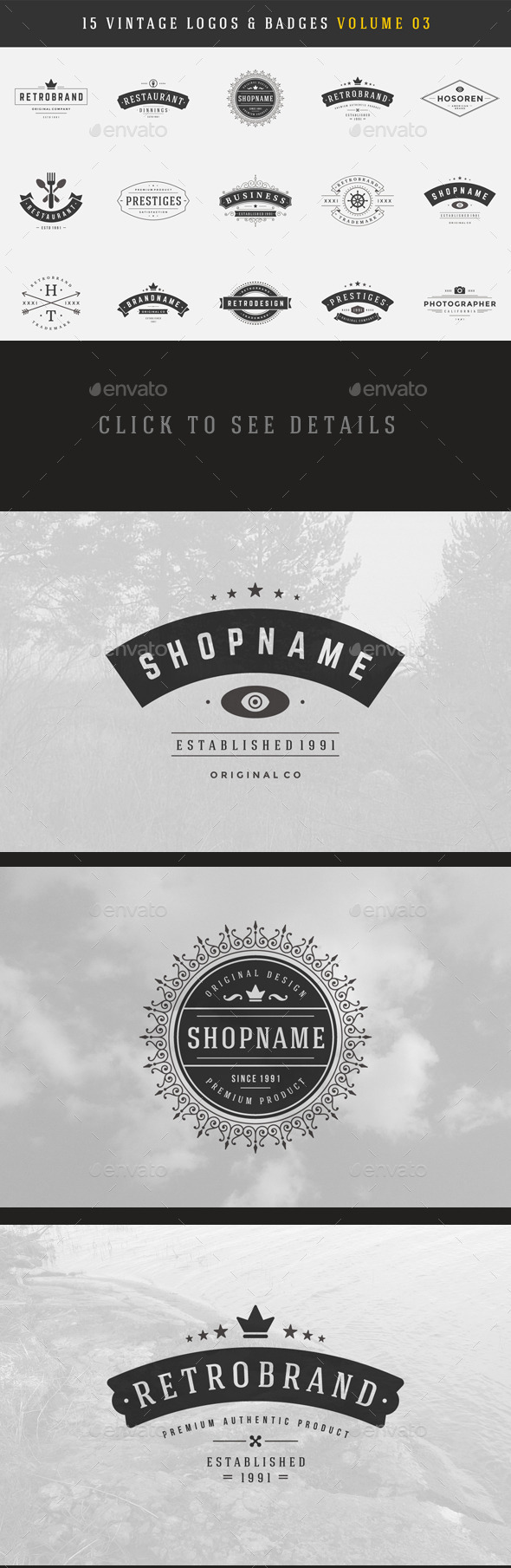 GraphicRiver 15 Retro Vintage Logotypes or Badges 10593720 GraphicRiver 15 Retro Vintage Logotypes or Badges 10593720