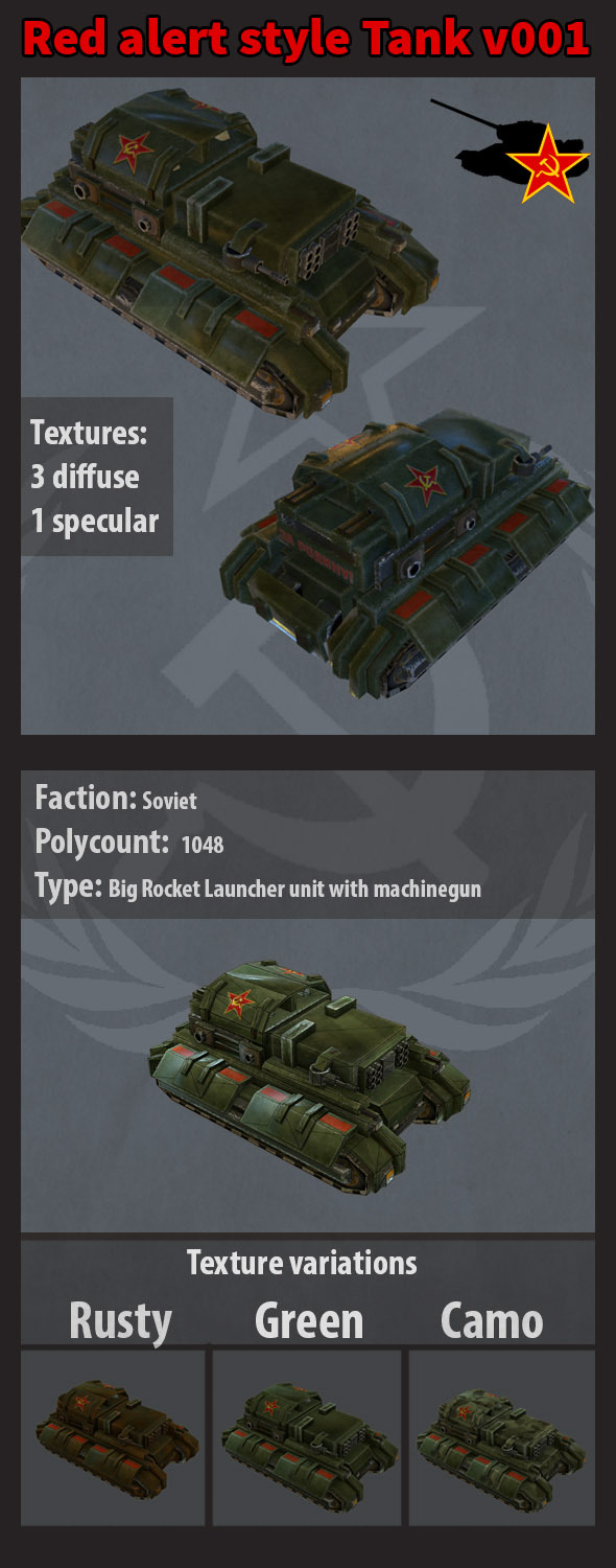 3DOcean Red alert soviet style tank with animation v001 10594451 3DOcean Red alert soviet style tank with animation v001 10594451