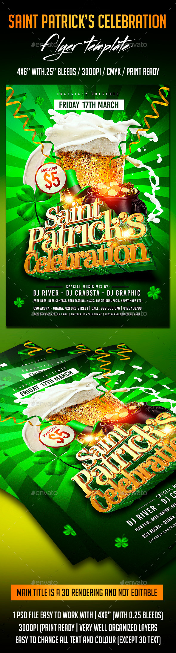 GraphicRiver Saint Patrick s Celebration Flyer Template 10595866 GraphicRiver Saint Patrick s Celebration Flyer Template 10595866