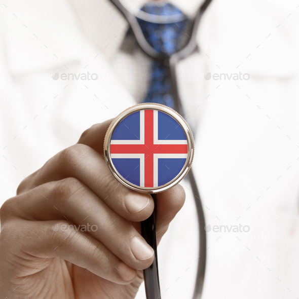 Stethoscope with national flag conceptual series - Iceland (Misc) Photo Download