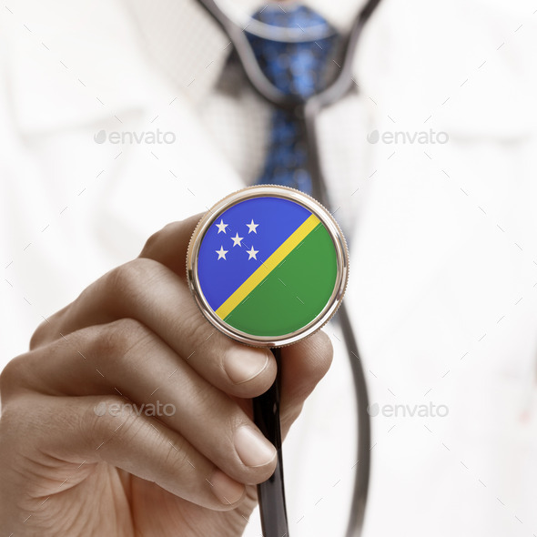 Stethoscope with national flag conceptual series - Solomon Islan