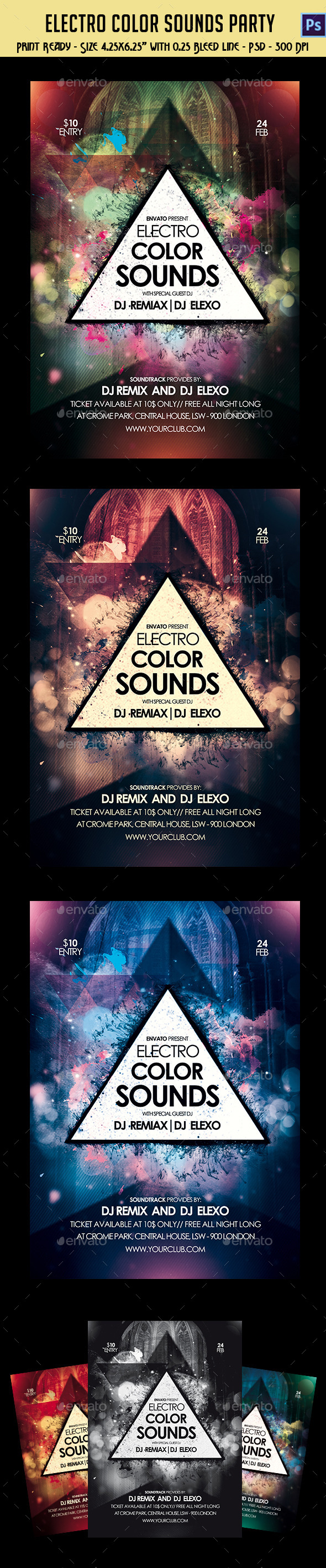 GraphicRiver Electro Color Sounds Party Flyer 10597211 GraphicRiver Electro Color Sounds Party Flyer 10597211