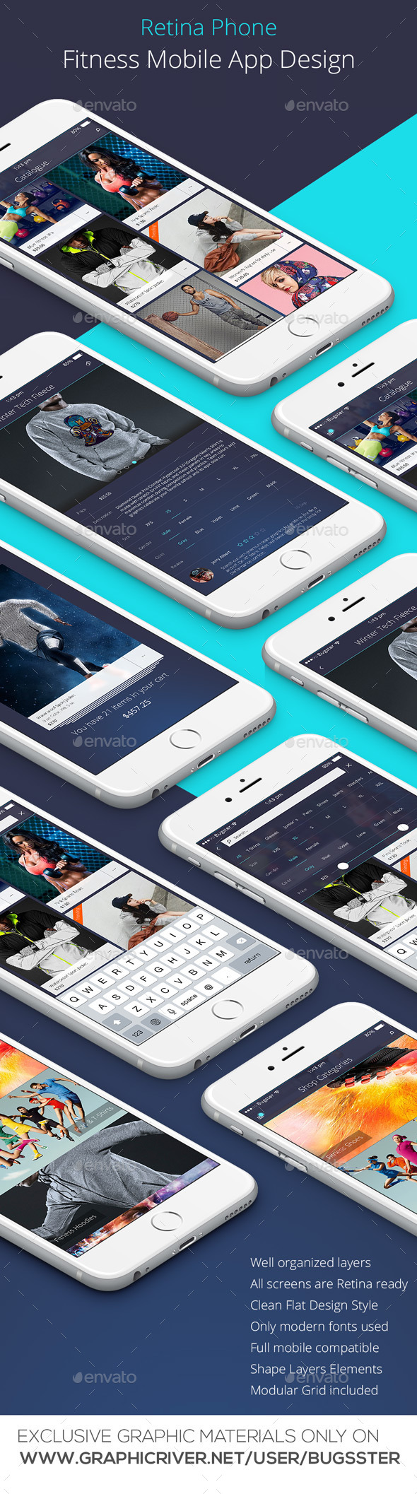 GraphicRiver Mobile Fitness App Design for Retina Phone 10597855 GraphicRiver Mobile Fitness App Design for Retina Phone 10597855