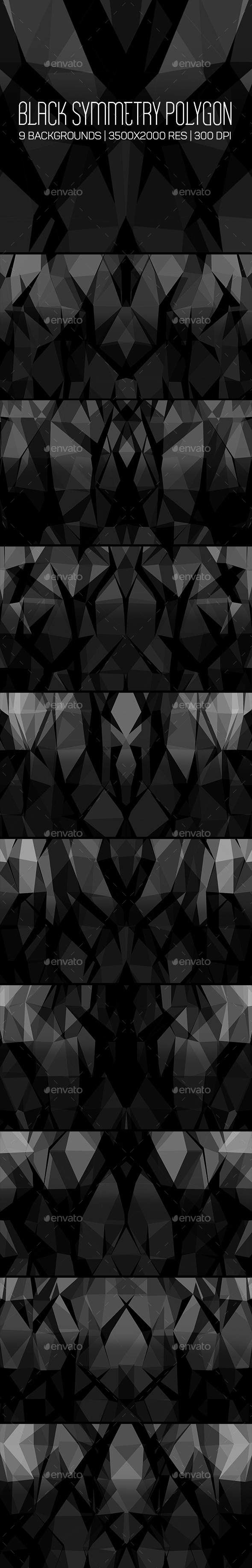 Black Symmetry Polygon Backgrounds