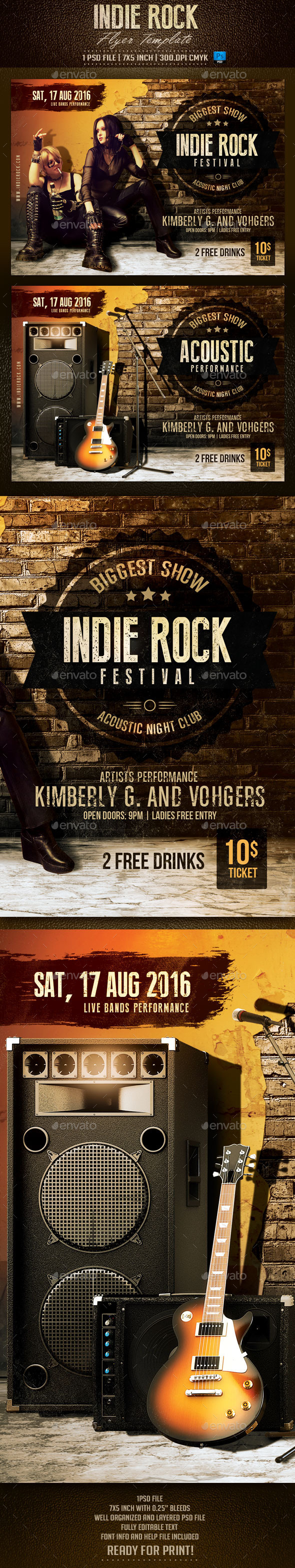 GraphicRiver Indie Rock Flyer Template 10598876 GraphicRiver Indie Rock Flyer Template 10598876