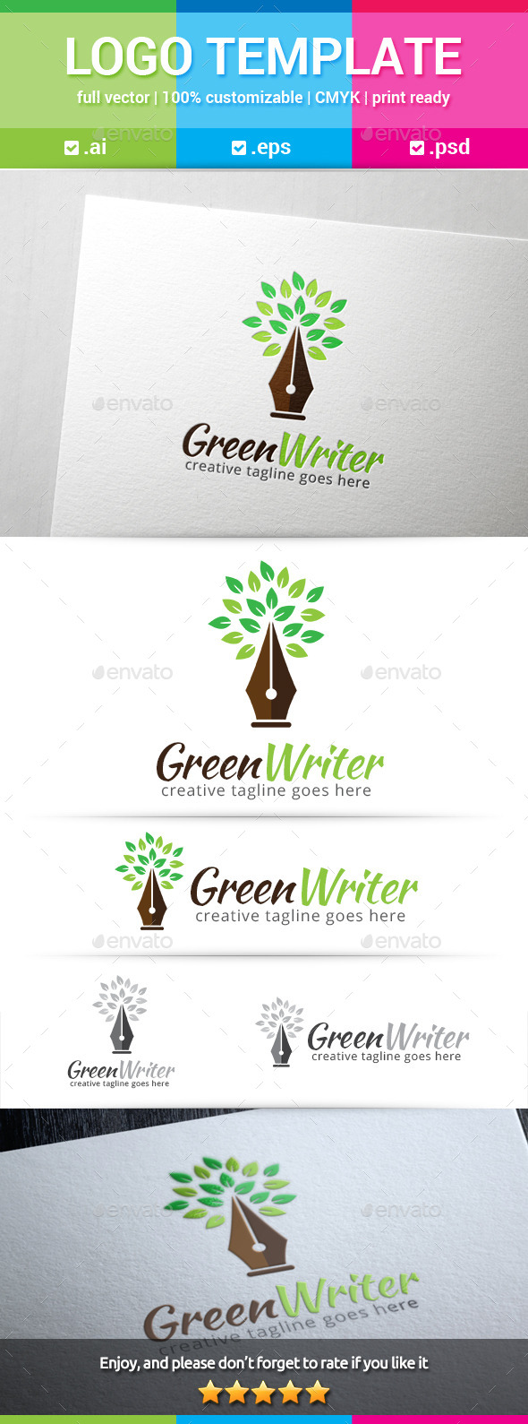 GraphicRiver Green Writer Logo 10599744 GraphicRiver Green Writer Logo 10599744