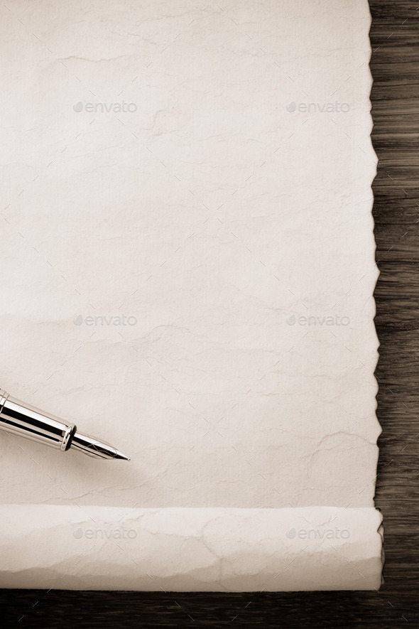 parchment scroll on wood (Misc) Photo Download