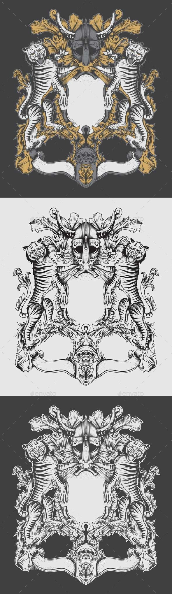 GraphicRiver Decorative Tigers 10601008 GraphicRiver Decorative Tigers 10601008