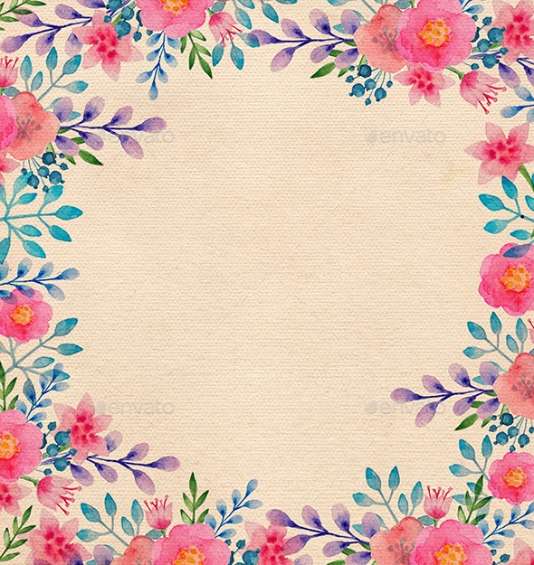 GraphicRiver Watercolor Floral Frame 10601750 GraphicRiver Watercolor Floral Frame 10601750