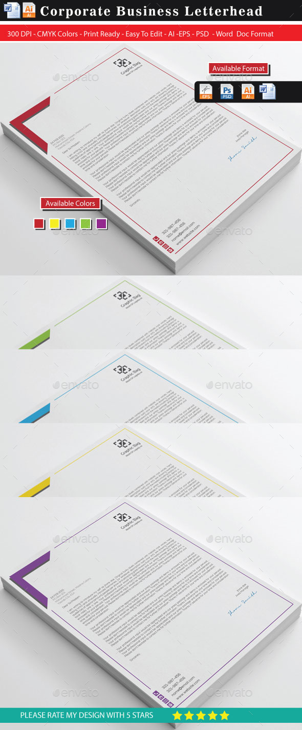 GraphicRiver Clean Corporate Business Letterhead 10601764 GraphicRiver Clean Corporate Business Letterhead 10601764