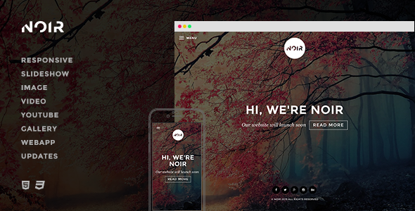 Noir | Responsive Coming Soon Template