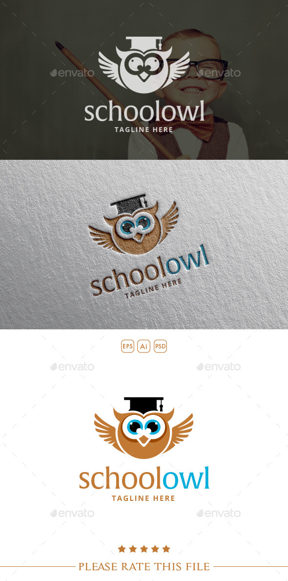 School Owl Logo (Animals)