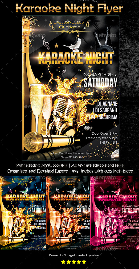 GraphicRiver Karaoke Night Flyer 10604057 GraphicRiver Karaoke Night Flyer 10604057