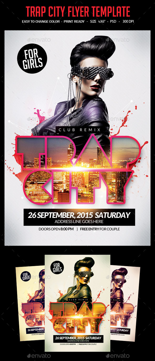 Trap City Flyer Template (Clubs & Parties)