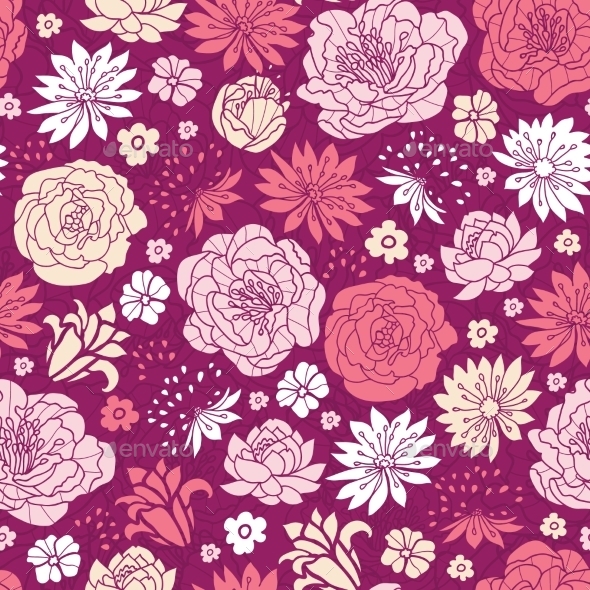 GraphicRiver Purple Pink Flower Seamless Pattern 10607609 GraphicRiver Purple Pink Flower Seamless Pattern 10607609