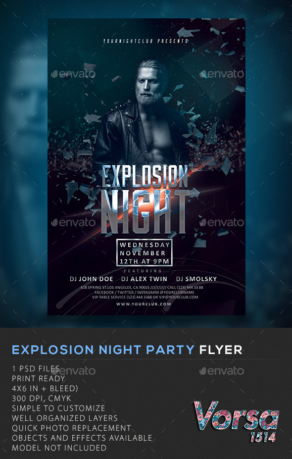 Explosion Night Party Flyer (Clubs & Parties)