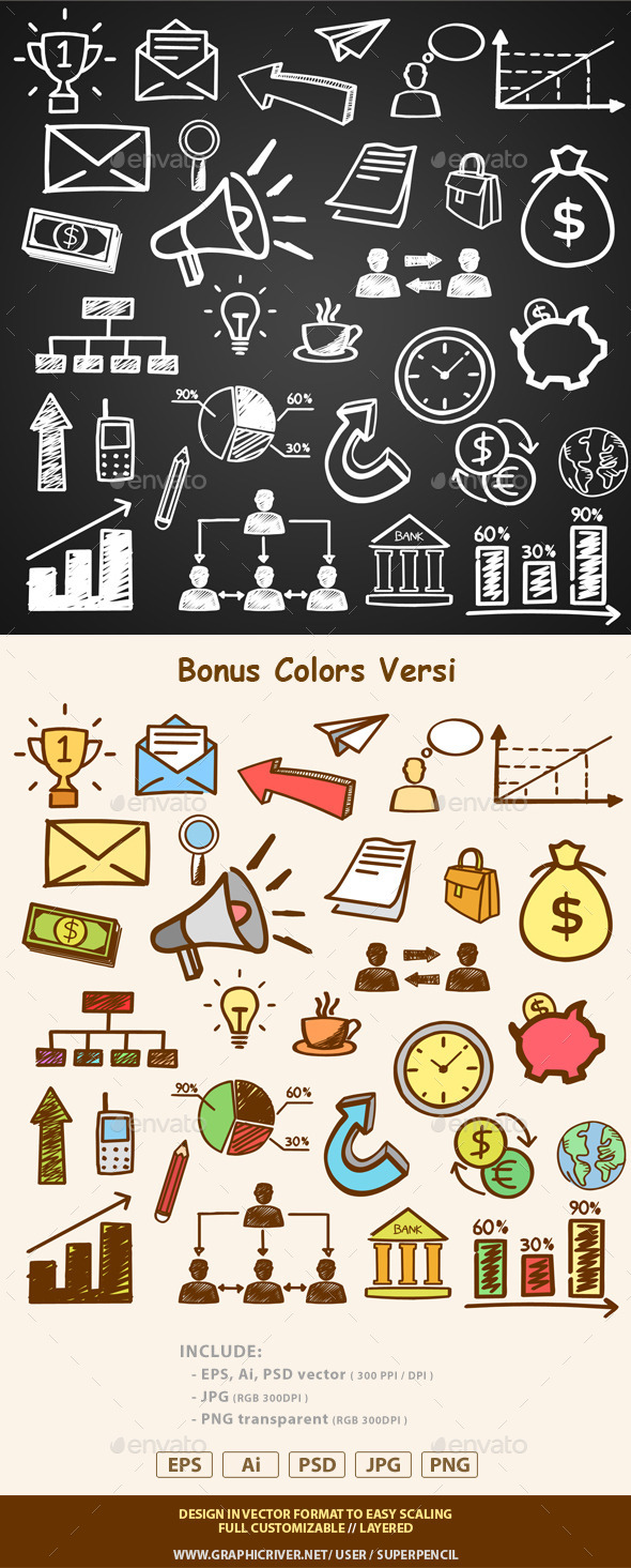 GraphicRiver Doodles Business Set 10608168 GraphicRiver Doodles Business Set 10608168