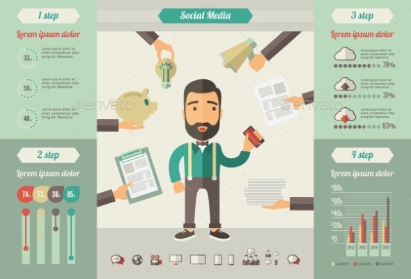 GraphicRiver Social Media Infographic Elements 10608312 GraphicRiver Social Media Infographic Elements 10608312