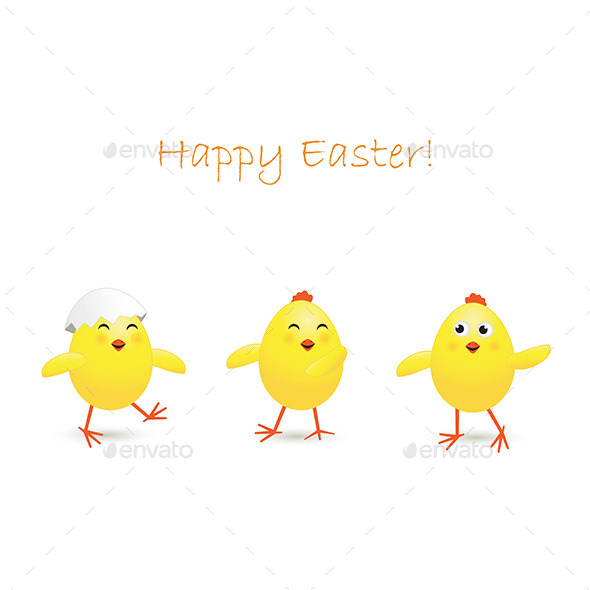 GraphicRiver Three Easter Chicken 10608654 GraphicRiver Three Easter Chicken 10608654