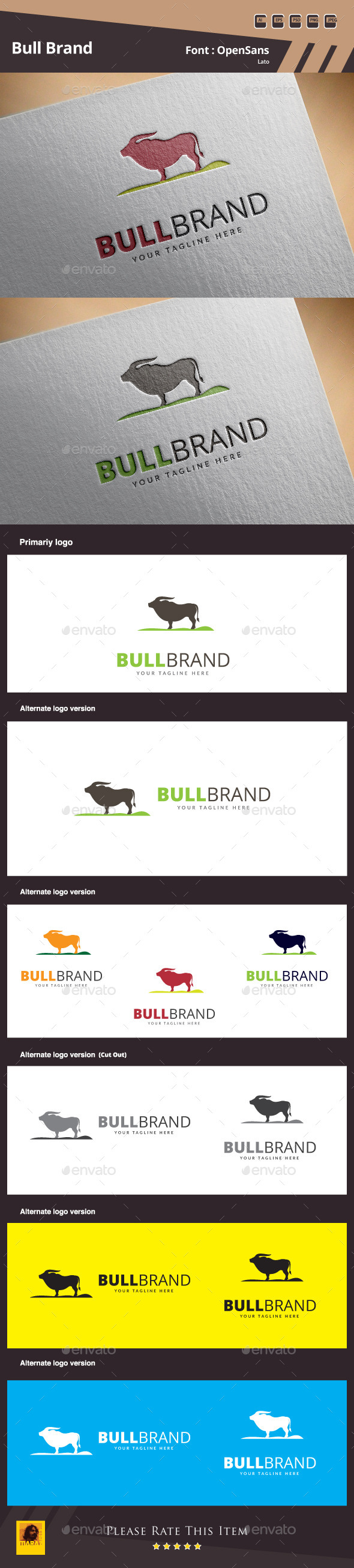 GraphicRiver Bull Brand Logo Template 10608938 GraphicRiver Bull Brand Logo Template 10608938
