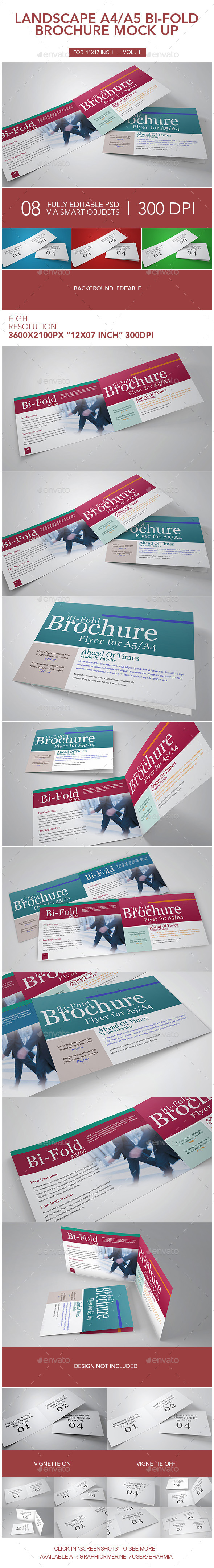 GraphicRiver Landscape A4 A5 Bi-fold Brochure Mock Up 10609171 GraphicRiver Landscape A4 A5 Bi-fold Brochure Mock Up 10609171