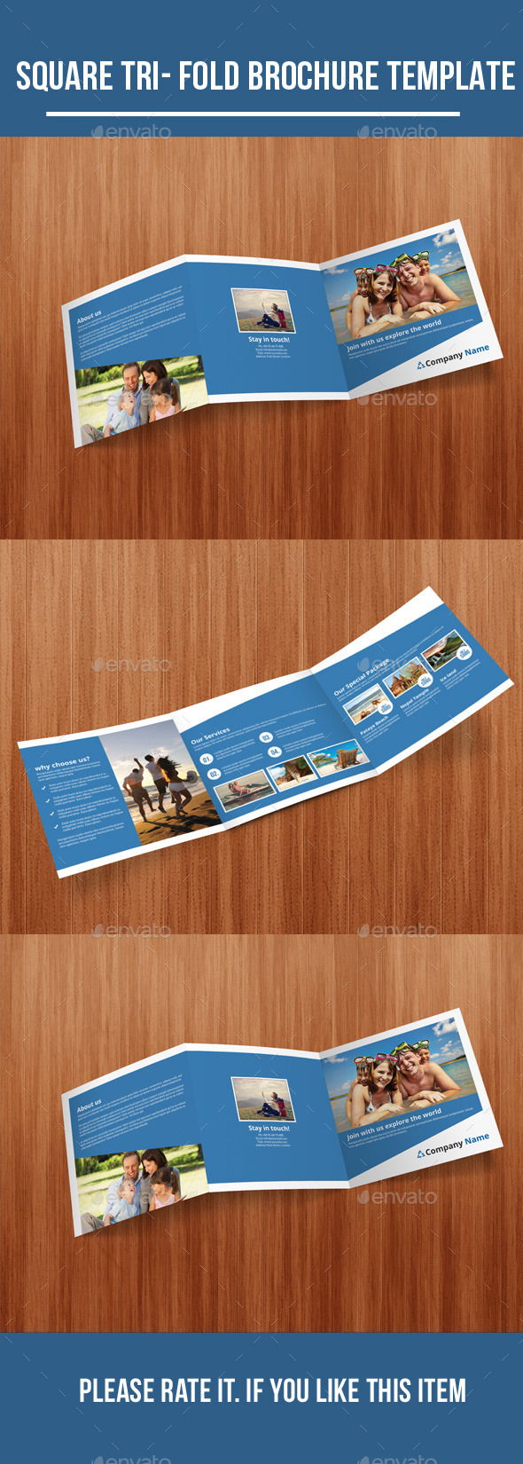 Travel Square Tri - Fold Brochure (Corporate)