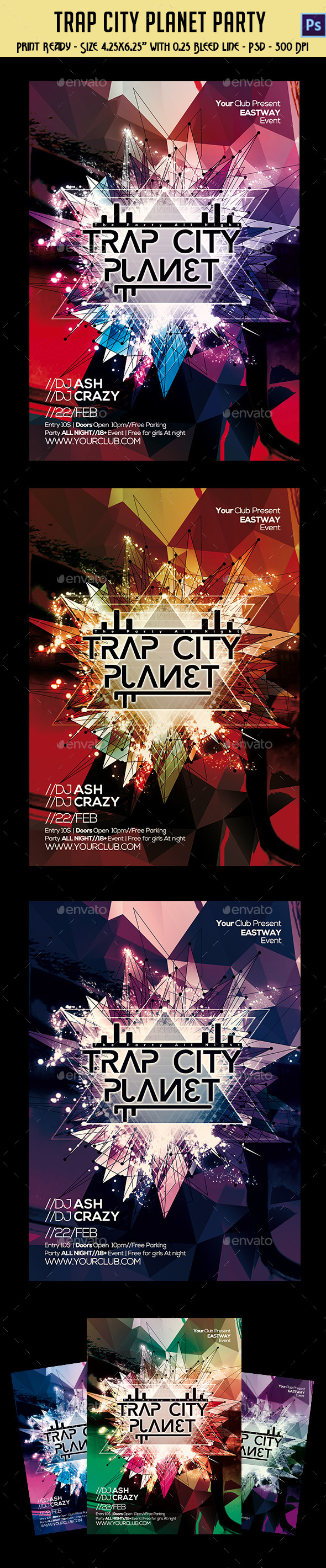 Trap City Planet Party Template (Clubs & Parties)