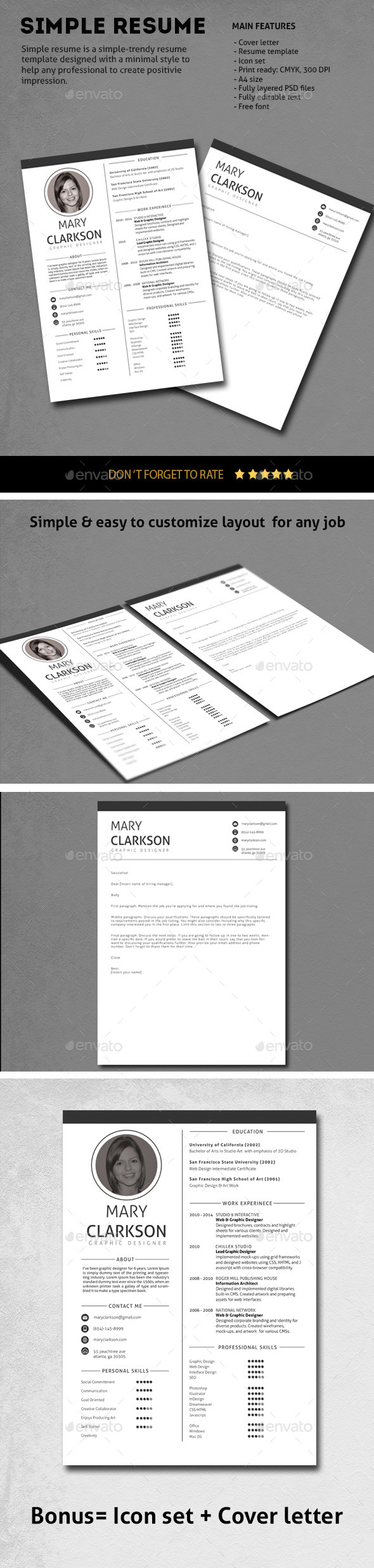 GraphicRiver Simple Resume 10612283 GraphicRiver Simple Resume 10612283