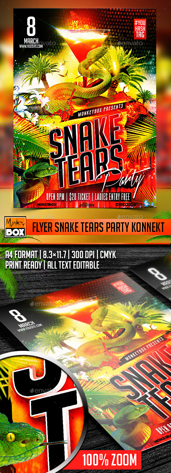 GraphicRiver Flyer Snake Tears Party Konnekt 10612979 GraphicRiver Flyer Snake Tears Party Konnekt 10612979