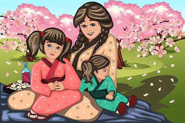 GraphicRiver Japanese Woman and Her Children 10614638 GraphicRiver Japanese Woman and Her Children 10614638