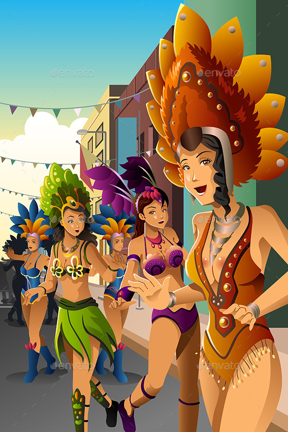 GraphicRiver Dancing People in a Street Carnival 10615194 GraphicRiver Dancing People in a Street Carnival 10615194