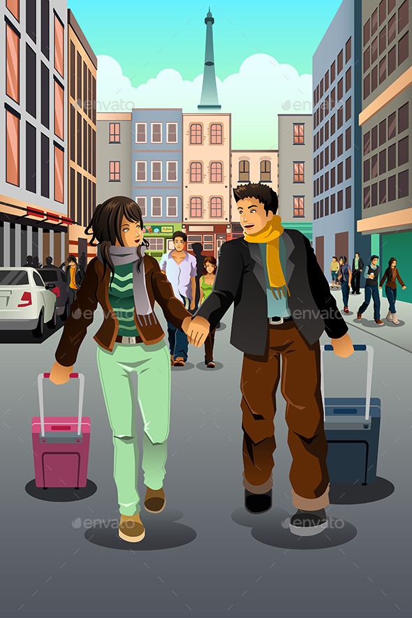 GraphicRiver Couple Traveling Together 10615405 GraphicRiver Couple Traveling Together 10615405